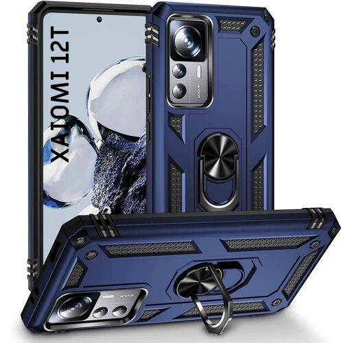 Coque Rigide Pour Xiaomi 12t / 12t Pro Anti-Rayures Anneau Arrière Antichoc - Bleu Marine - Booling