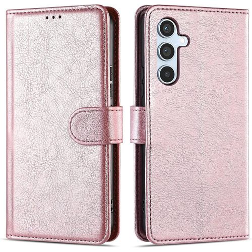 Coque Pour Samsung Galaxy A54 5g Rose Anti-Choc Anti-Rayure Effet Cuir - Booling