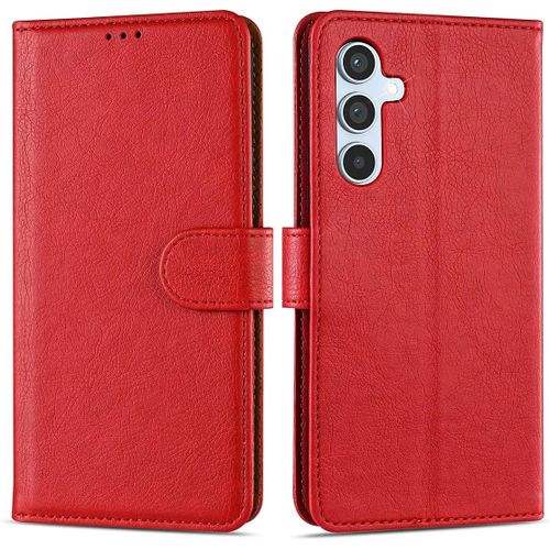 Coque Pour Samsung Galaxy A54 5g Fermeture Magnétique Effet Cuir Solide Élégant Rouge - Booling