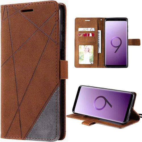 Coque Pour Samsung Galaxy S9 Effet Cuir Marron - Protection Antichoc - Booling