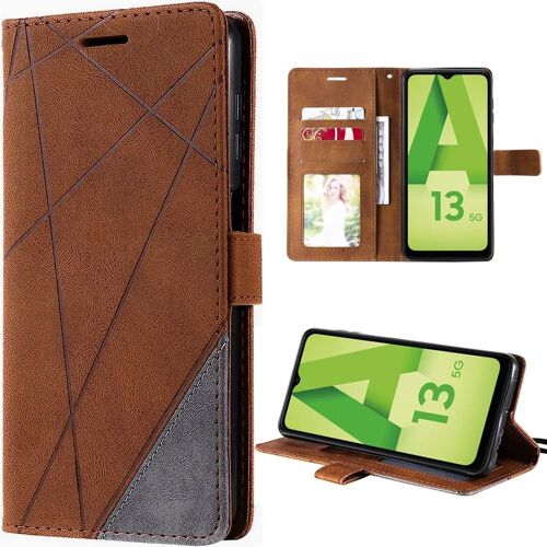 Coque Intégrale Pour Samsung Galaxy A13 5g -Coque Portefeuille En Cuir Pu - Marron - Booling