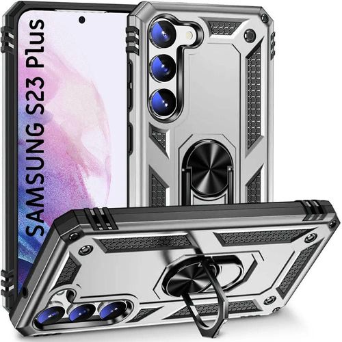 Coque Bumper Pour Samsung Galaxy S23+ (S23 Plus) Protection Renforcée Support Arrière Antichoc Rigide - Argenté - Booling