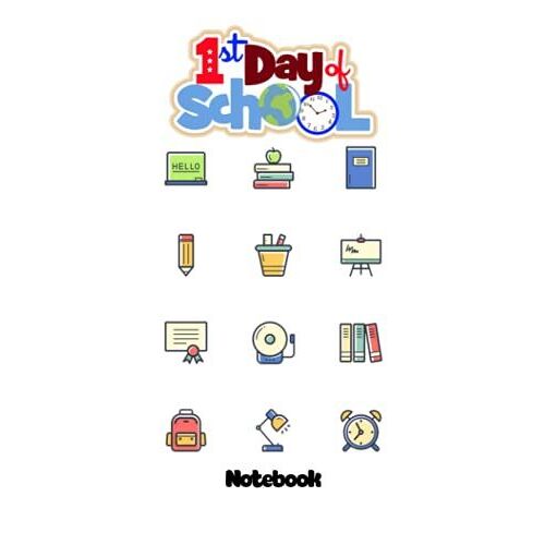 Notebook - Happy First Day Of School 101 Journal: College Ruled Subject Notebook For School And Homeschool Students_Journal_6in X 9in X 114 Pages ... Blank Journal With Black Cover Perfect Size