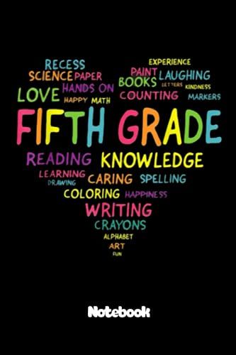 Notebook - Team Fifth Grade 13 White Paper Blank Journal: College Ruled Subject Notebook For School And Homeschool Students_Journal_6in X 9in X 114 ... Blank Journal With Black Cover Perfect Size