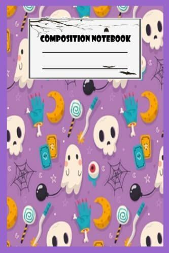 Composition Notebook - Halloween Composition Notebook Wide Ruled 46: Halloween Pattern With Bats, Witches, Ghosts, Pumpkins And Black Cats _6in X 9in ... Blank Journal With Black Cover Perfect Size