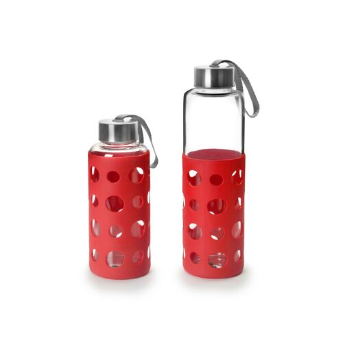 Bouteille En Verre Et Silicone Lake 0.550l Red