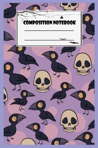 Composition Notebook - Halloween Composition Notebook Wide Ruled 62: Halloween Pattern With Bats, Witches, Ghosts, Pumpkins And Black Cats _6in X 9in ... Blank Journal With Black Cover Perfect Size
