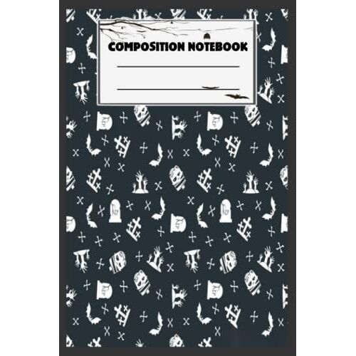 Composition Notebook - Halloween Composition Notebook Wide Ruled 95: Halloween Pattern With Bats, Witches, Ghosts, Pumpkins And Black Cats _6in X 9in ... Blank Journal With Black Cover Perfect Size