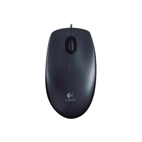 Logitech M100 - Souris - droitiers et gauchers - optique - 3 boutons - filaire - USB - noir