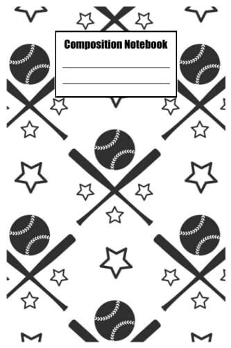 Composition Notebook Wide Ruled, Baseball Composition Notebook 30: Football Composition Notebook_ 6x9 In 114 Pages White Paper Blank Journal With Black Cover Perfect Size