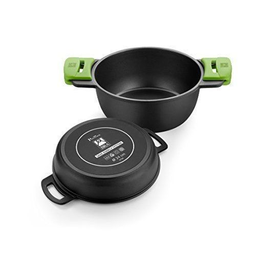 Bra Prior Grande Casserole Avec Couvercle En Verre Et Silikongriffen 28 Cm