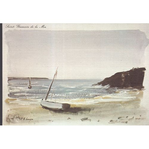 Carte Postale D'une Publicité De La Poissonnerie « Saint-Germain De La Mer » À Paris  : Aquarelle De Bord De Mer