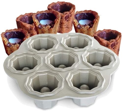 Nordicware 90437 Moules Cookies & Cream, Aluminium Moulé Sous Pression, Argent