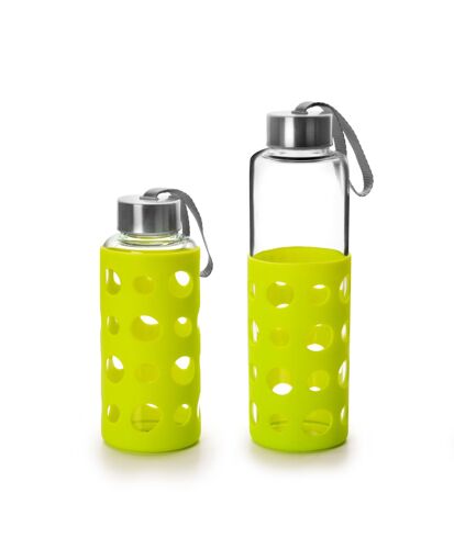 Bouteille En Verre Et Silicone Lake 0.550l Green