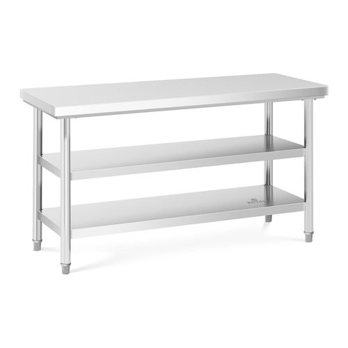 Table de travail inox - 150 x 60 cm - 600 kg - 3 niveaux