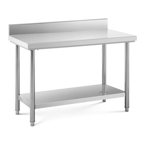Table de travail inox avec dosseret - 120 x 160 cm - Capacit? de 137 kg