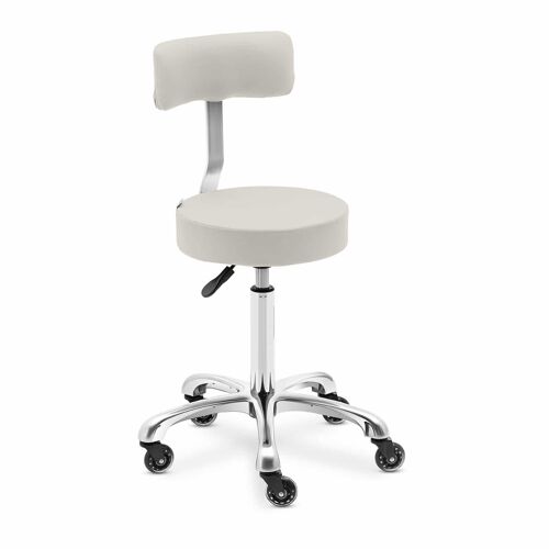 Tabouret De Coiffeur ? Roulettes Avec Dossier - 540 - 720 Mm - Beige
