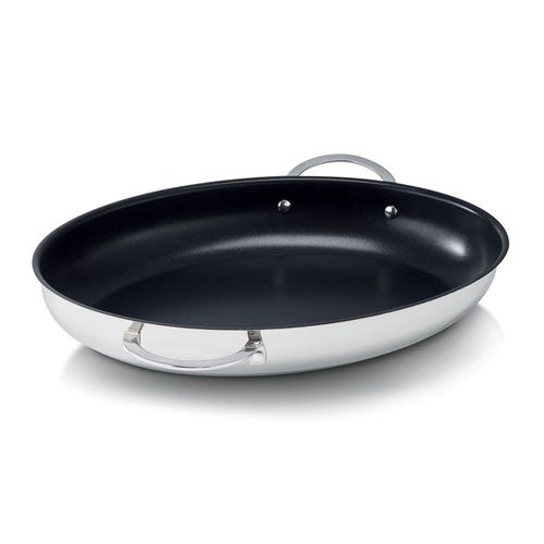 Poêle À Poisson Avec Double Poignée 37x25 Cm En Inox Antiadhésif