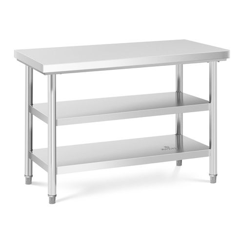 Table de travail inox - 120 x 60 cm - 600 kg - 3 niveaux