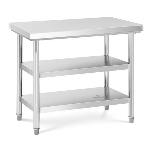 Table de travail inox - 100 x 70 cm - 600 kg - 3 niveaux