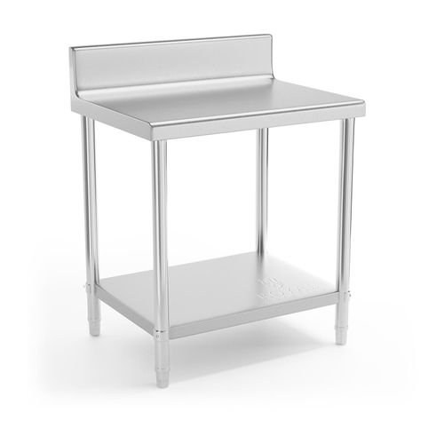 Table de travail en inox - 80 x 60 cm - Avec dosseret - Capacit? de charge de 190 kg