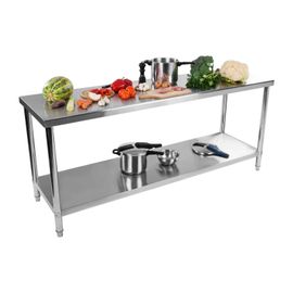 Table De Travail Inox - 200 X 60 Cm - Capacit? De Charge De 195 Kg