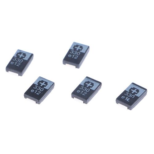 Puzzles Au Tantale Smd, Polymère, Poscap, Type D, Ultra-Mince, 2r5tpe330m9, 330uf, 2.5v, 330 V, 6.3v, 7343 Dirt, 5 Pièces