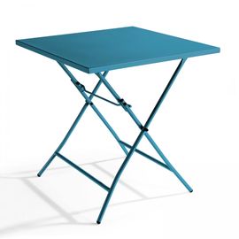 Table Pliante Carrée En Acier Bleu Pacific