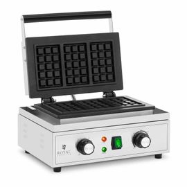 Appareil ? gaufre - 3 Gaufres belges - 1500 W - 50 - 300 ?C - minuterie 0 - 5 min - Royal Catering