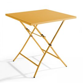 Table Pliante Carrée En Acier Jaune