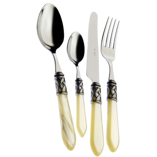 Bugatti Couverts De Table 24 Pieces Inox 18/10 Aladdin Lunette Argentée Antique
