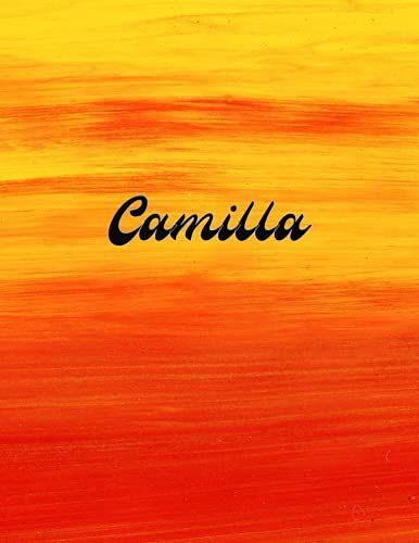 Camilla: Cover Style Water Color - Personalized Name Notebook | Wide Ruled Paper Notebook Journal |Birthday Gift Notebook | For Teens Kids Students ... Home School College | 8.5x11 Inch 160 Pages