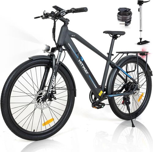 Hitway Vélo Électrique Adulte 26", E-Bike Puissant 36v 12ah 250w,7 Vitesses, Vélos À Assistance Électrique De Montagne