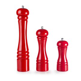 Moulin A Poivre Bois Couleur Rouge 16 Cm
