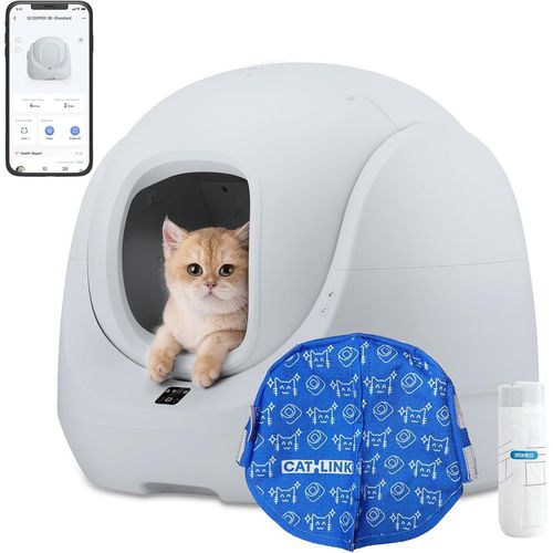 Bac À Litière Baymax-Lite Bac À Litière Autonettoyant, Anti-Odeur, App, 4 Modes De Nettoyage, Convient Aux Chats De 1,5 À 10 Kg