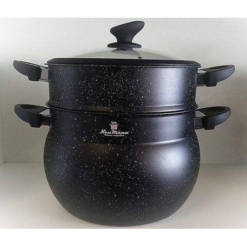 Premium Couscoussier Cuiseur Vapeur Turbo Induction Pierre Antiadhésif 10l 26cm