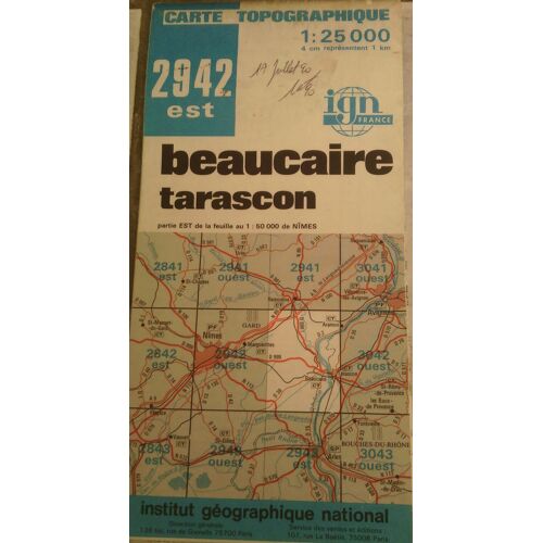 Carte Topographique 2942 Est Beaucaire Tarascon