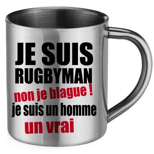Mug Humoristique Inox Rugbyman