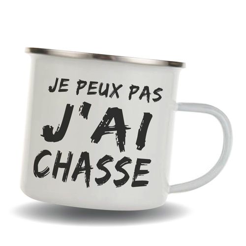 Mug Chasseurs - Je Peux Pas J'ai Chasse - Mug Tasse En Inox Emaillée