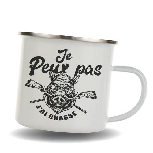 Mug Chasseurs - Je Peux Pas J'ai Chasse - Mug Tasse En Inox Emaillée