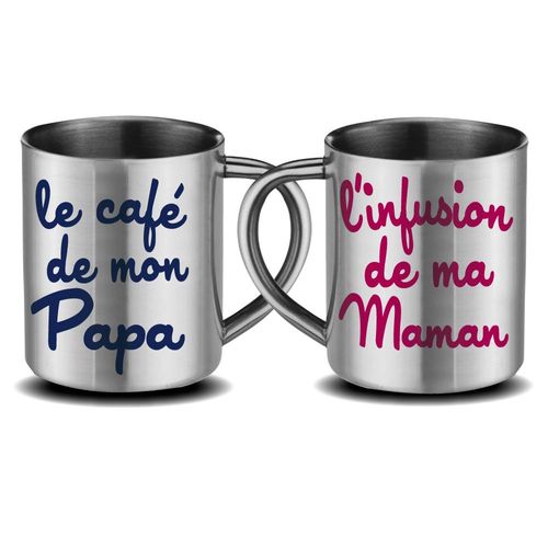 Mugs Humoristiques Le Café De Mon Papa Et L'infusion De Ma Maman