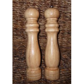 Duo Saliere & Poivriere Bois Massif Clair Verni