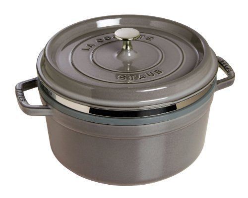 Staub 1133818 Cocotte Rond Avec Cuit-Vapeur Gris Graphite 26 Cm