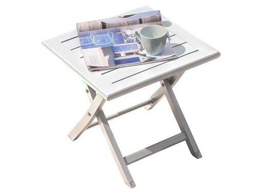 Table Basse De Jardin Pliante Marius En Aluminium Blanc