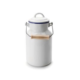 Bidon A Lait Email Blanc Et Bleu 2 Lt