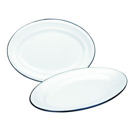 Plat Ovale Email Blanca 40 X 27 Cm