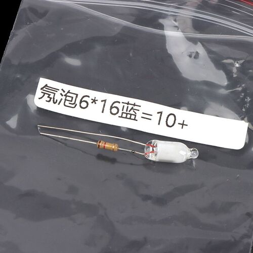 Mini Ampoule Néon 6x13mm, 10 Pièces, Indicateur Lumineux Avec Résistance 220v, Rouge/Bleu/Vert