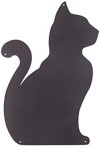 Kalamitica Plaque Métallique En Forme De Chat Gris Anthracite 56 X 38 Cm