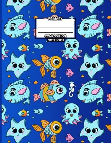 Primary Composition Notebook: Sea Animals Primary Story Journal For Kids (Grades K-2) With Dotted Mid-Line And Picture Space, Half Blank. Primary Story Journal For Kids 5 Years.