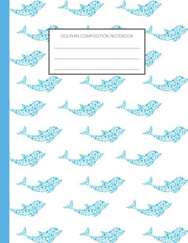 Dolphin Composition Notebook: 8.5 X 11, 100 Pages Wide Ruled Notebook